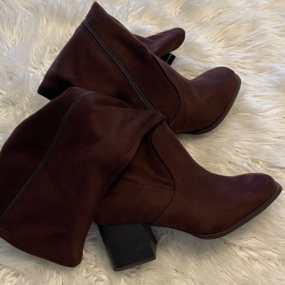 torrid Shoes - TORRID Chic Suede Heeled Boots in Rich Brown size 9 brand new